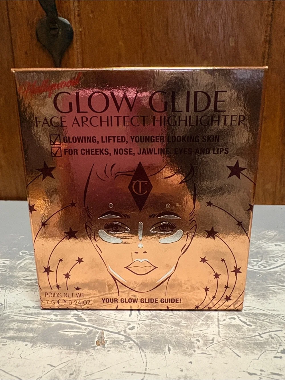 Charlotte Tilbury Hollywood Glow Glide Face Architect Highlighter Rose Gold Glow